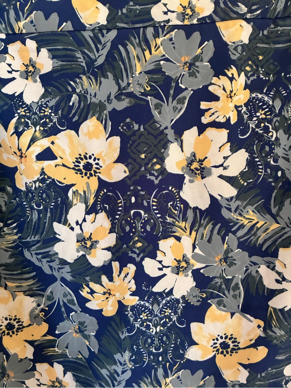 Hawaiian Tropical Resortwear Botanical Floral Navy Yellow Sporty Mini Skort Sz M - Picture 6 of 7